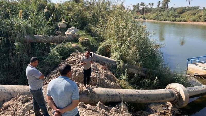 الموارد المائية في النجف الاشرف تتابع ميدانيا عمل محطات الضخ في المحافظة.