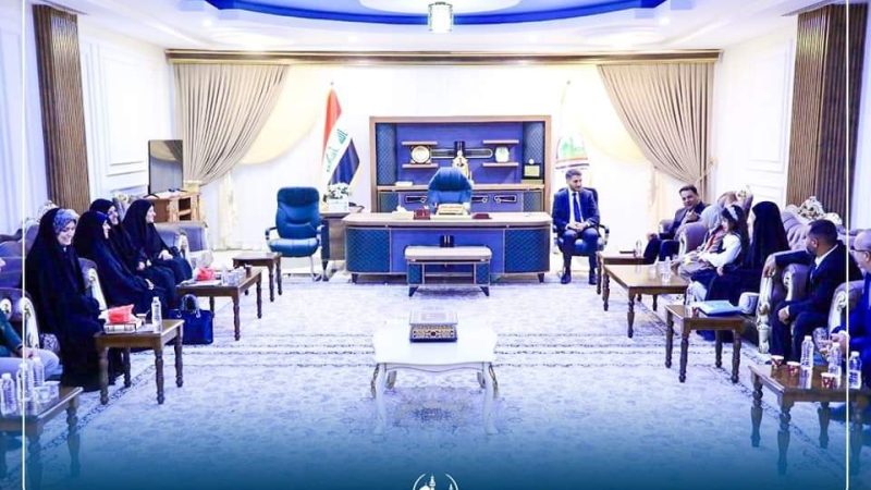 المحافظ يستقبل فريق تربية النجف الأشرف في مسابقة دبي للقراءة ويؤكد دعمه الكامل نحو الفوز والتألق