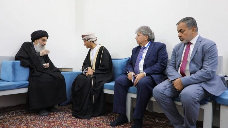 سماحة السيد السيستاني (دام ظله) يستقبل الدكتور محمد الحسان ممثل الأمين العام للأمم المتحدة ورئيس بعثتها في العراق (يونامي) والوفد المرافق معه.