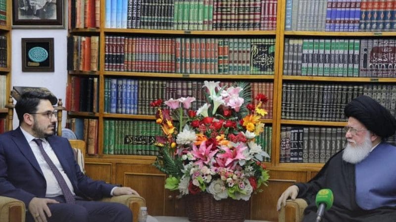 المرجع الصدر يستقبل وفد التواصل الحكومي ووقف الهجرة من تركيا لتعزيز العلاقات الثنائية