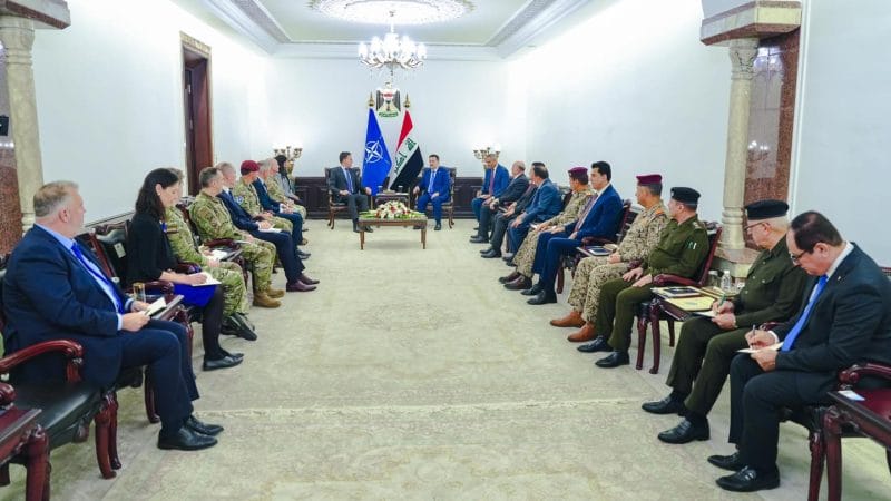 رئيس مجلس الوزراء السيد محمد شياع السوداني يستقبل الأمين العام لحلف شمال الأطلسي